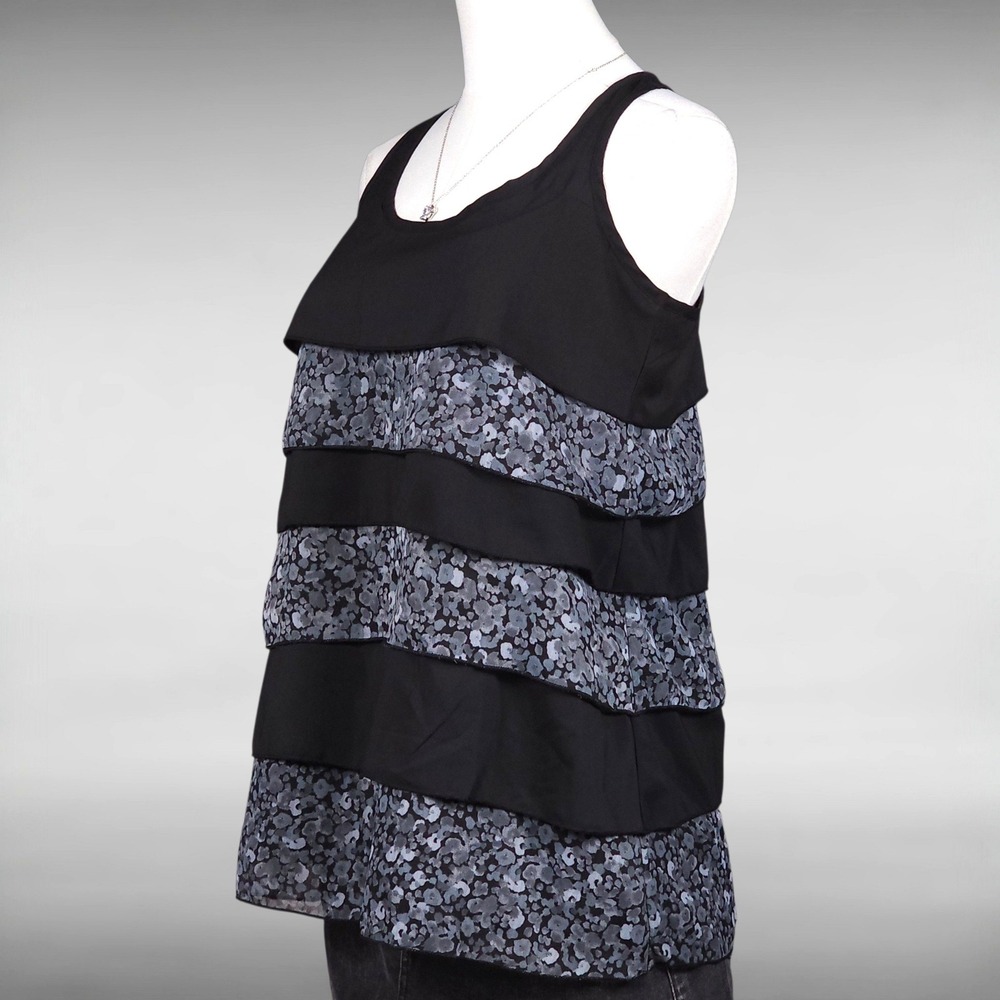 Tank Top Chic Boho Tiered Racerback Stripe Knit Sleeveless Cami Womens S